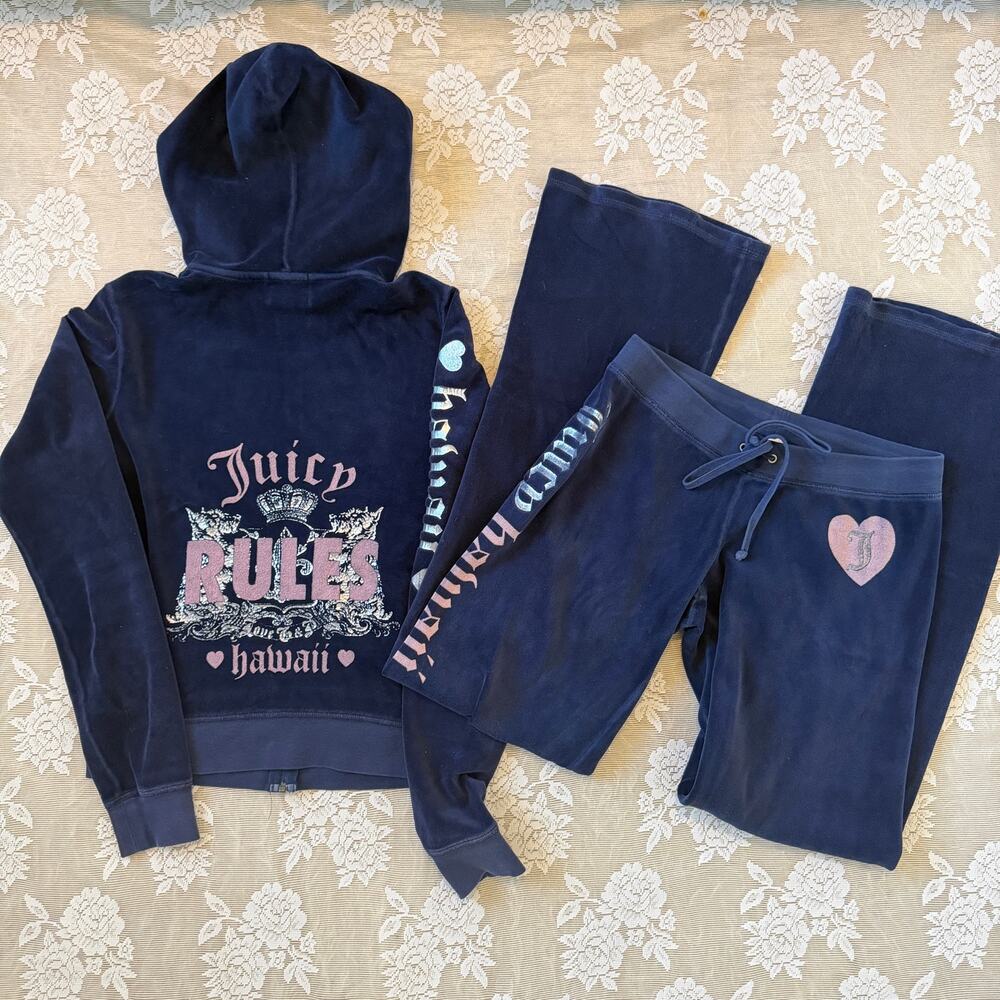 Vintage Juicy Couture Hawaii Velour Tracksuit Set S/M